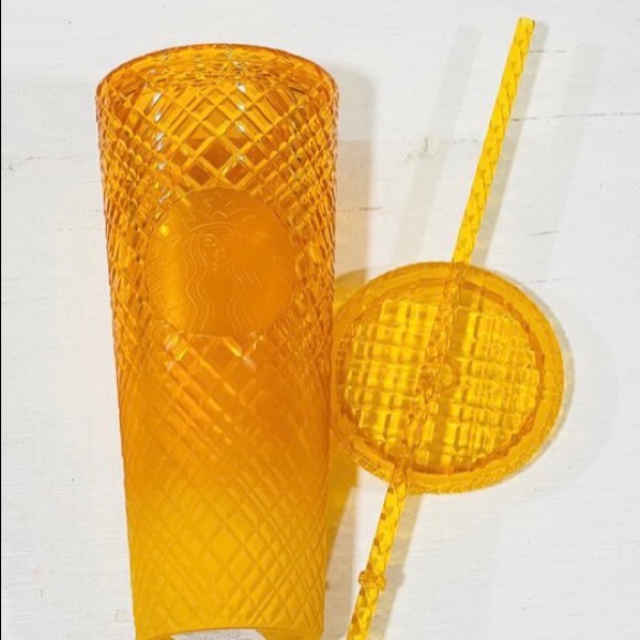 Starbucks Orange Mango Jeweled Cup Ombre Studded Tumbler Cup Venti 24oz NWT 2022 - Picture 6 of 9